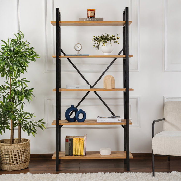 Nordure Estantería Industrial Atlantic Pine y Negro